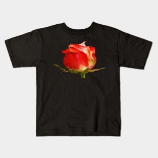 Romantic Rose - Red Watercolor Floral Bud Kids T-Shirt